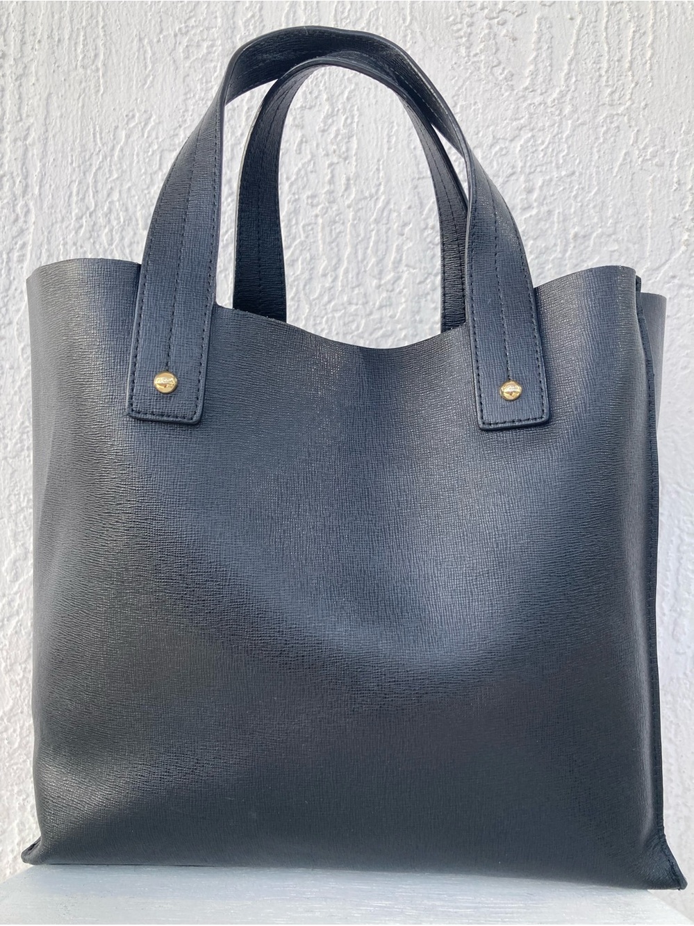 Furla Musa Medium Black Saffiano Leather Tote Bag